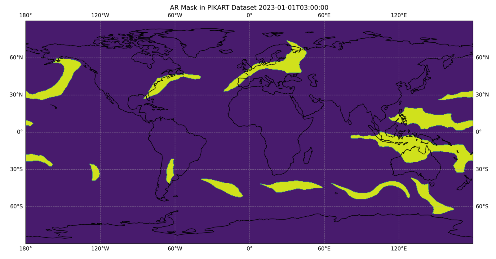 Ground truth atmospheric river mask from the PIKART dataset